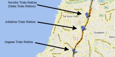 Karta över sherut-karta Tel Aviv