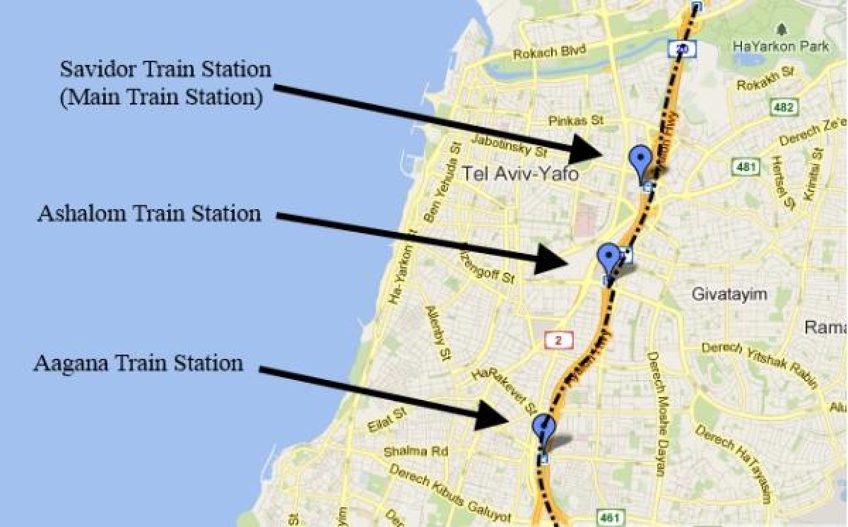 karta över sherut-karta Tel Aviv