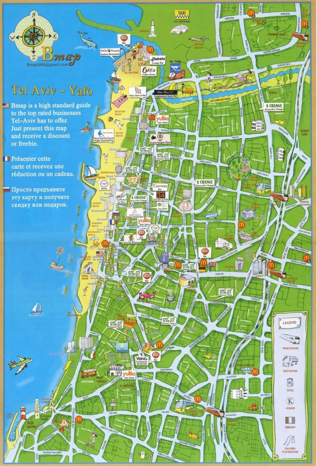 Tel Aviv sevärdheter karta