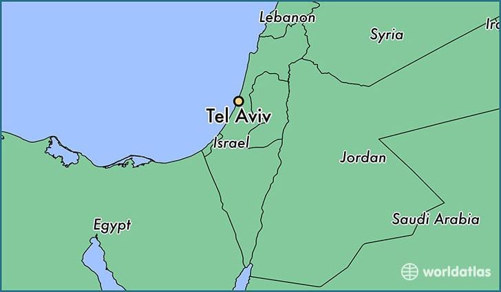 karta över Tel Aviv världen