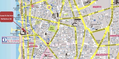 Karta över Tel Aviv och omgivande områden