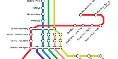 Tel Aviv järnvägsstationer karta