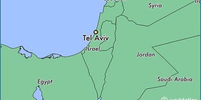 Karta över Tel Aviv världen